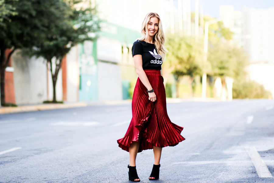 trending: silk pleated skirt